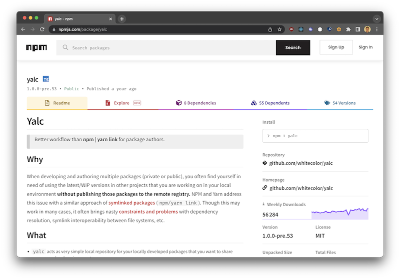 Yalc, the npm link which works